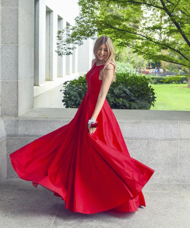 Occasion dress — red, size 10