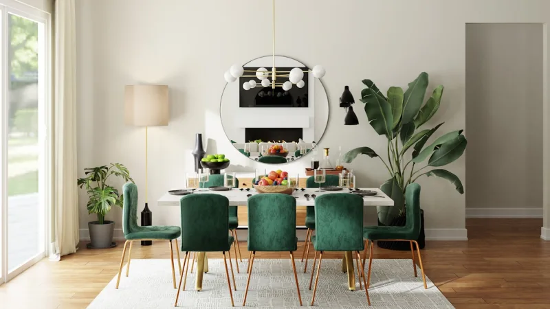 6-seater wooden dining set